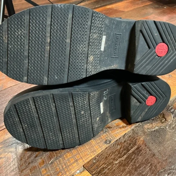 Hunter Black Waterproof Biker Rubber Rain Boots Women’s Size 9 - Picture 12 of 12